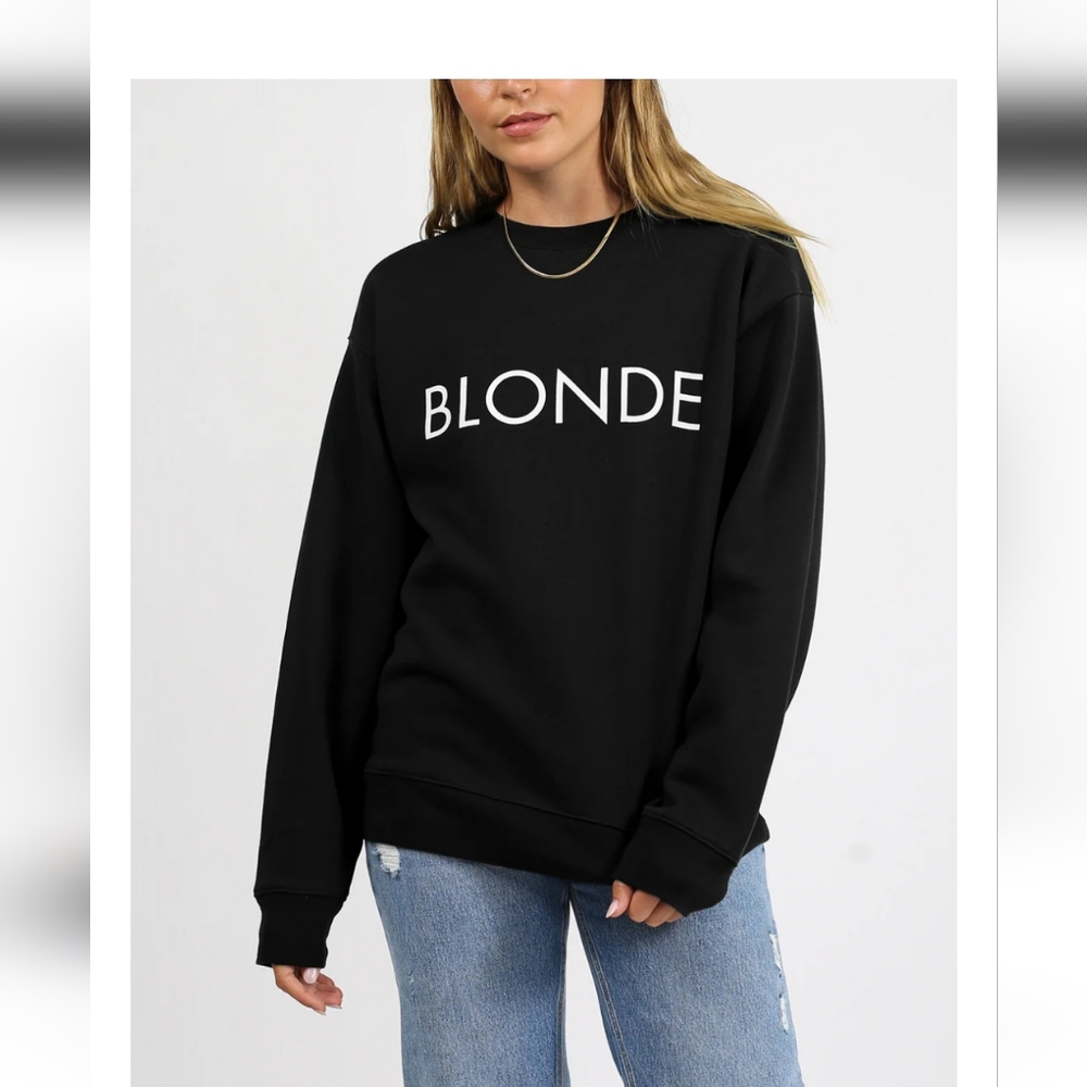 Brunette The Label "Blonde" Core Crew Sweater-Size L/XL